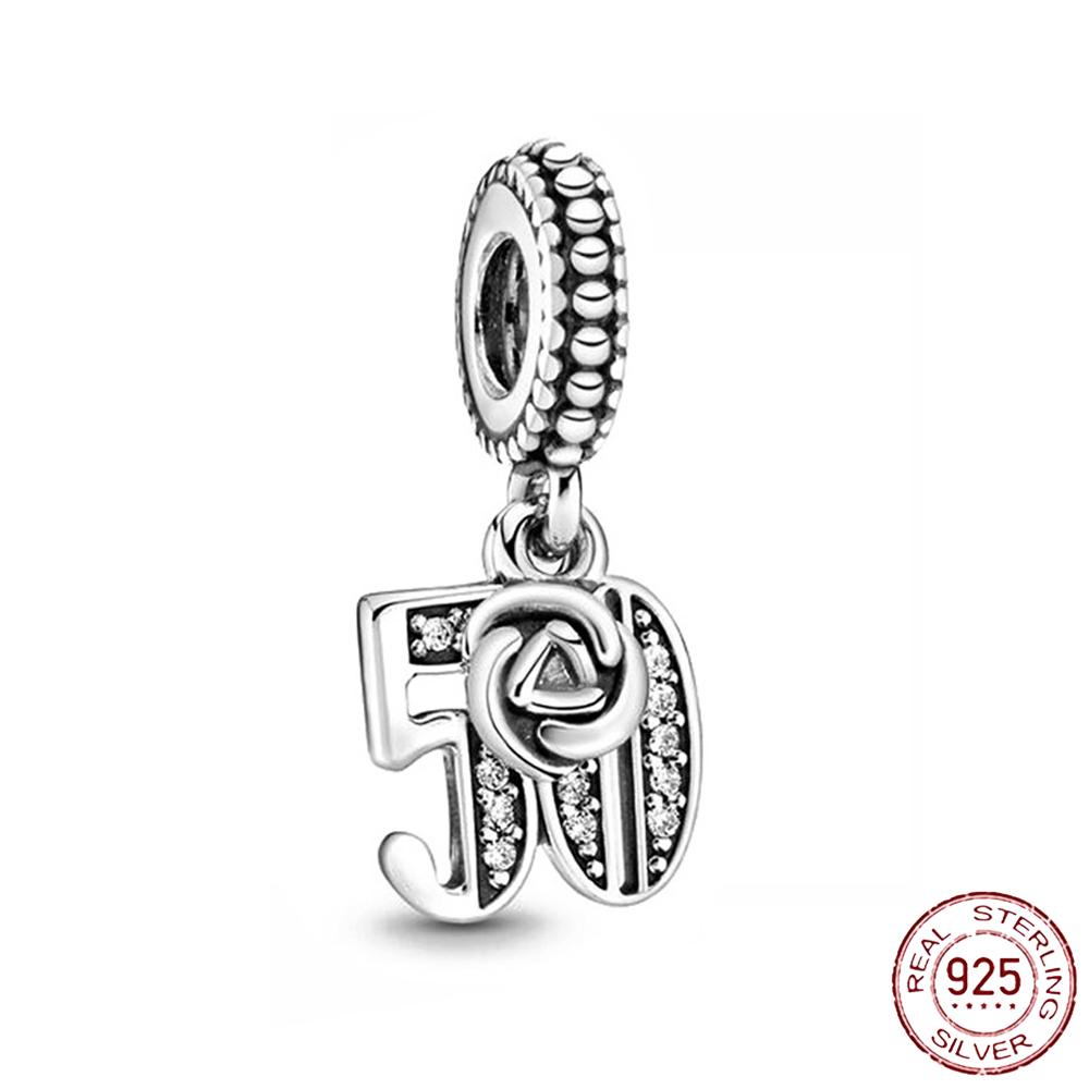 Стерлингового Серебра 925 пробы, милые животные, цифровая подвеска-подвеска, подходит для оригинального модного браслета-подвески для женщин, DIY модное изготовление ювелирных изделий