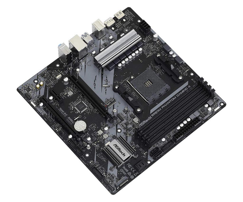 Asrock Материнская плата MicroATX с чипсетом B550, совместимая с серией AMD Ryzen5000, авторизованный дистрибьютор B550M Phantom Gaming 4 (Сокет AM4) [Одомашненный
