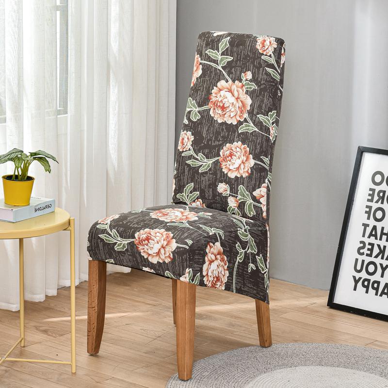 Чехол для стула с цветочным принтом и высокой спинкой, размер XL/M, эластичное платье для чехлов на стулья для столовой, свадьбы, банкета, домашнего декора