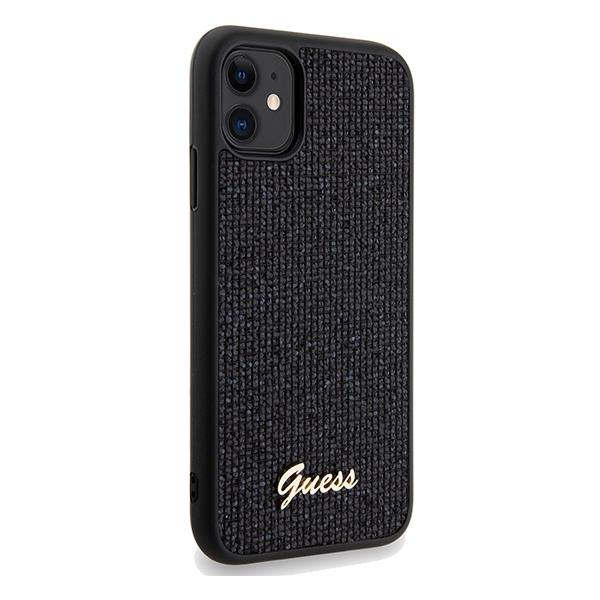 Etui do iPhone 11 Guess Twarde Disco Metal Script Czarny