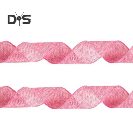 4 Rolls Colored Ribbon 5m Burlap Wired Ribbons Color-Fast Craft Ribbon Accessories for Easter Wreath Gift Wrapping Wedding Bouquets