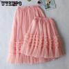 Girls' Midi Skirt Gauze Skirt Children's Fluffy Skirt Cake Princess Skirt Pleated Skirt Stylish Mid Length Skirt