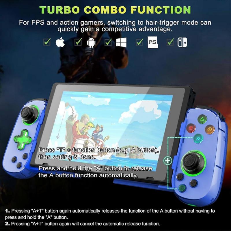 For Mobile Phone Android iOS Wireless Games Controller for PS4 Switch (Blue)