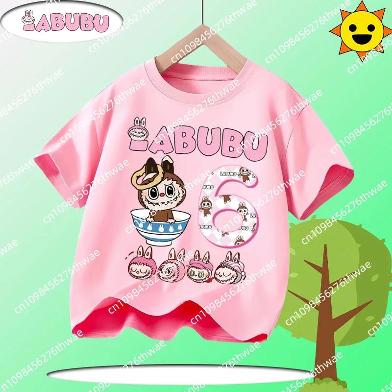 Летняя футболка Laubub для детей 1-12 лет, в подарок, детская футболка с круглым вырезом и коротким рукавом, повседневная футболка для мальчиков и девочек с мультяшным принтом