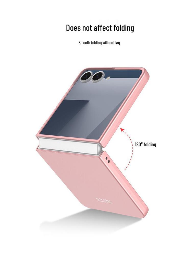 GKK Однотонный противоударный ПК-чехол для Samsung Z Flip7 - Большое окно, Ощущение кожи, Трансграничный, Защита складного экрана
