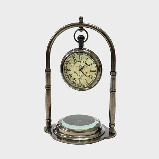 13.97 Cm Victorian Style Clock with Compass Unique Desk Decor Gift Wedding, Thanksgiving, Chinese New Year, Christmas