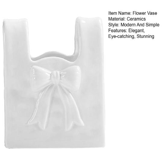 Керамическая ваза Yousheng с акцентом в виде банта Розовая Белая Бант/Сумка/Букет Цветочная ваза для гостиной Обеденной полки Стола Настольный декор