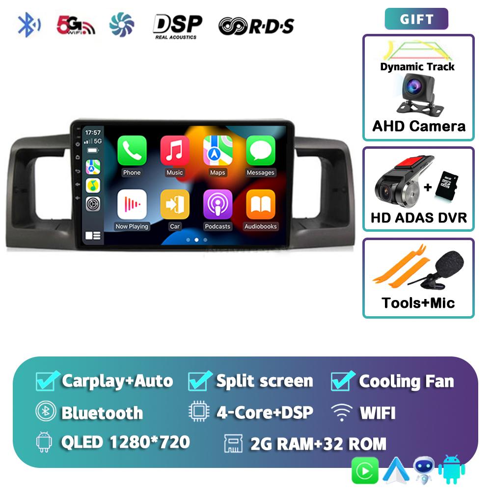 Android 14 Carplay Автомагнитола для Toyota Corolla E120 E 120 BYD F3 2007 2008 2009-2011 Мультимедийный Видеоплеер GPS Стерео