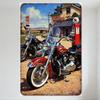 Винтажная металлическая жестяная вывеска Route 66 Ретро Мотоциклы Кафе Форда - Рустикальное Искусство Дорожного Americana для Бара Мужской Комнаты Столовой Домашней Стены D