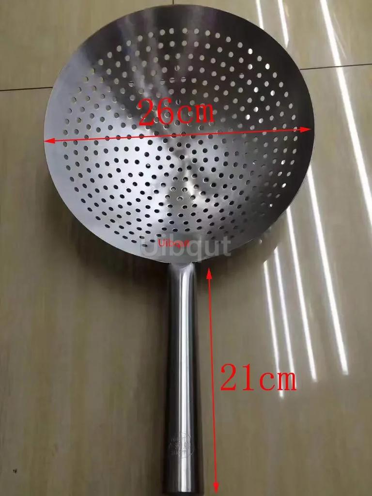 Large Big Thick Stainless Steel Mesh Strainer Colander Wok Wooden Handle Cookware Oil Flour Sifter Colander Kitchen Cooking Wok