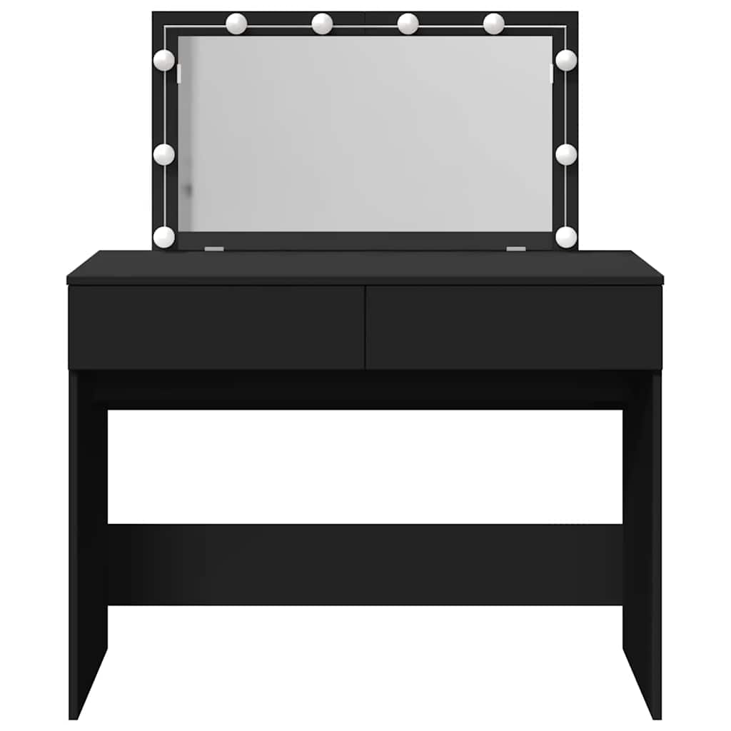 Vidaxl Toaletka Z Oświetleniem Led, Czarna, 100X40X120 Cm