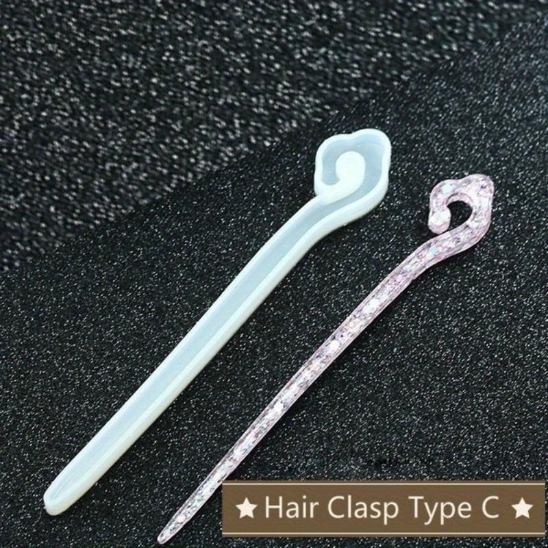 Transparent Hairpin Silicone Special Mould for Resin DIY Hair Jewelry Making Mold Epoxy Resin Molds (Molds Only)