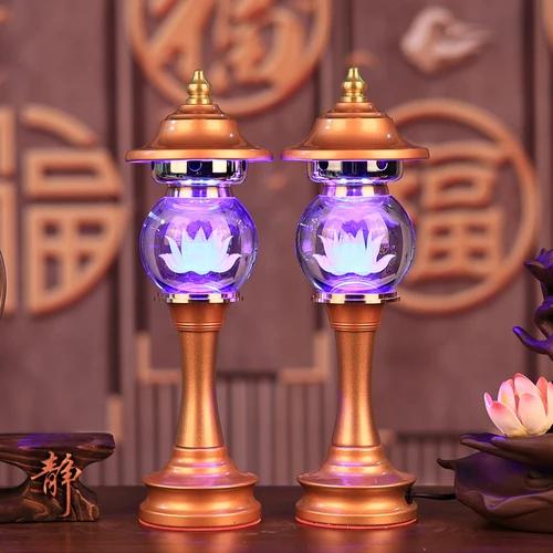 2 шт. кристалл 7 цветов переменный лотос подсвечник бытовая техника Будда фэн-шуй