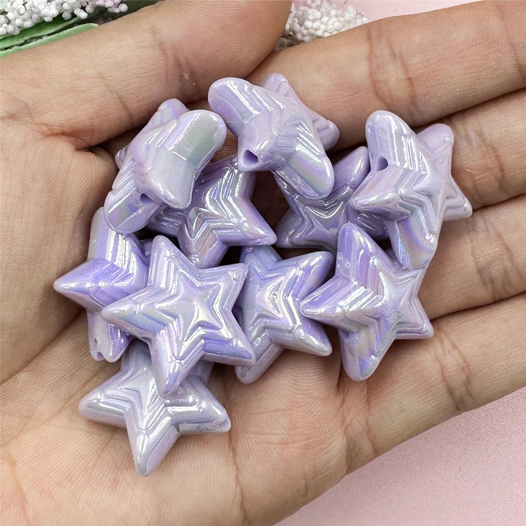 Свободные бусины ручной работы, модные акриловые красочные пентаграммы 22,8 мм, DIY Изготовление ювелирных изделий, 10 шт., материал ручной работы