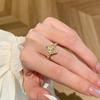 Women Jewelry Set Italian Bucheron CNC Clover Necklace French Retro Diamond Laser Ring Light Luxury Gift