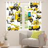 2PCS Cartoon Cars Truck Window Drapes, Excavator Tractor Trucks Grommet Curtains Boys Construction Themed Curtain for Bedroom