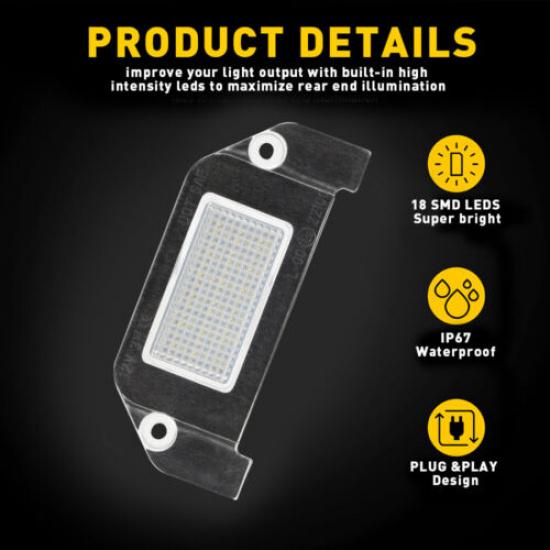 2X LED Plate License Tag Light 12V White For 2005-2014 Chrysler 300 300C 300S