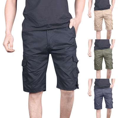 Модные мужские повседневные однотонные шорты со средней талией и карманами на открытом воздухе, брюки