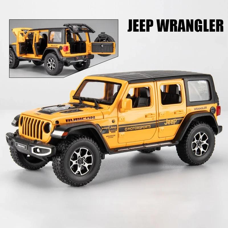 1/22 Джипы Wrangler Rubicon Модель из сплава Игрушка Литые из металла Оттягивающиеся Звук и свет Игрушечные машинки для детей Транспортное средство