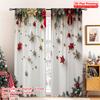 2D Flat Printing 2pcs Merry Christmas Popular Window Drapes Christmas Pine Branch Versatile Durable Polyester Without