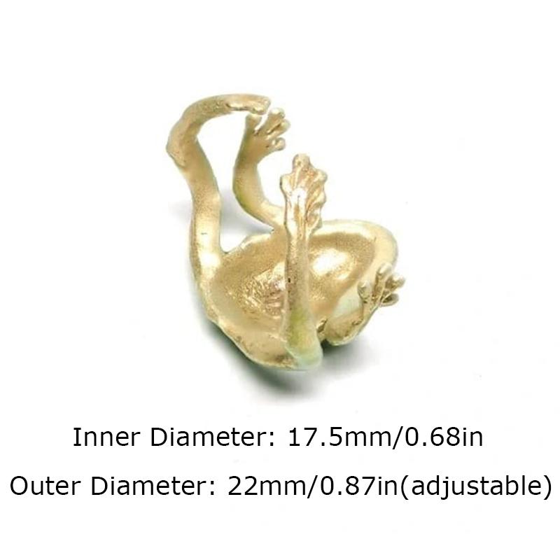 Women Open Frogs Shaped Ring Jewelry for Adults Cool Adjustable Tree Funny Frog Jewelry Cute Weird Green Ring