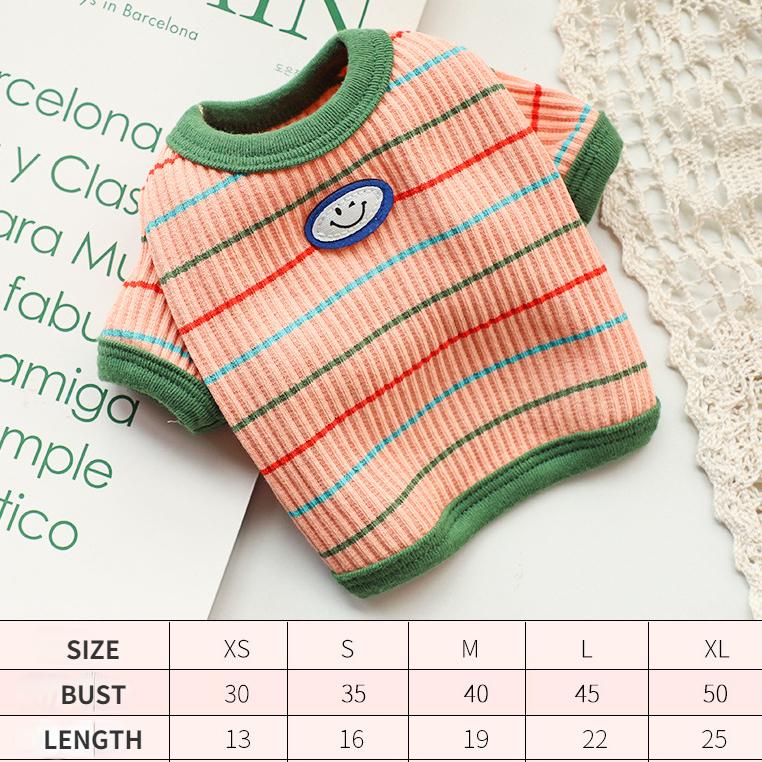 Полосатая рубашка для домашних животных Весенняя одежда для маленьких щенков бишонов, померанских шпицев Осенняя полосатая одежда для двух ног