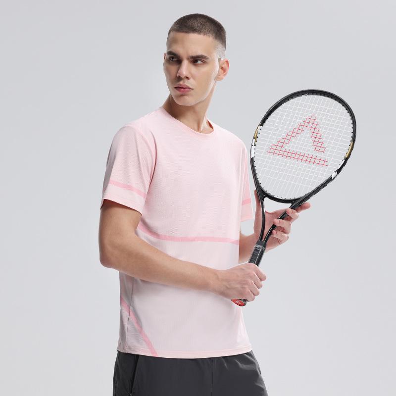 Мужская спортивная футболка из ледяного шелка с быстрым высыханием - Дышащая, с коротким рукавом, для летнего бега и тренировок