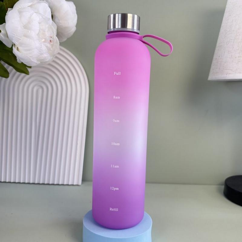 1000ML Handle Scrub Gradient Water Bottle, Large Capacity Space Cup for Outdoor Sports and Portable Use sports water bottle