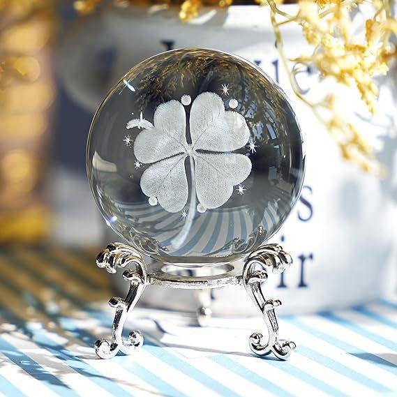 60 мм 3D хрустальный шар с лазерной гравировкой, стеклянные украшения, фигурка животного, коллекционные предметы, пресс-папье, домашний художественный декор с подставкой