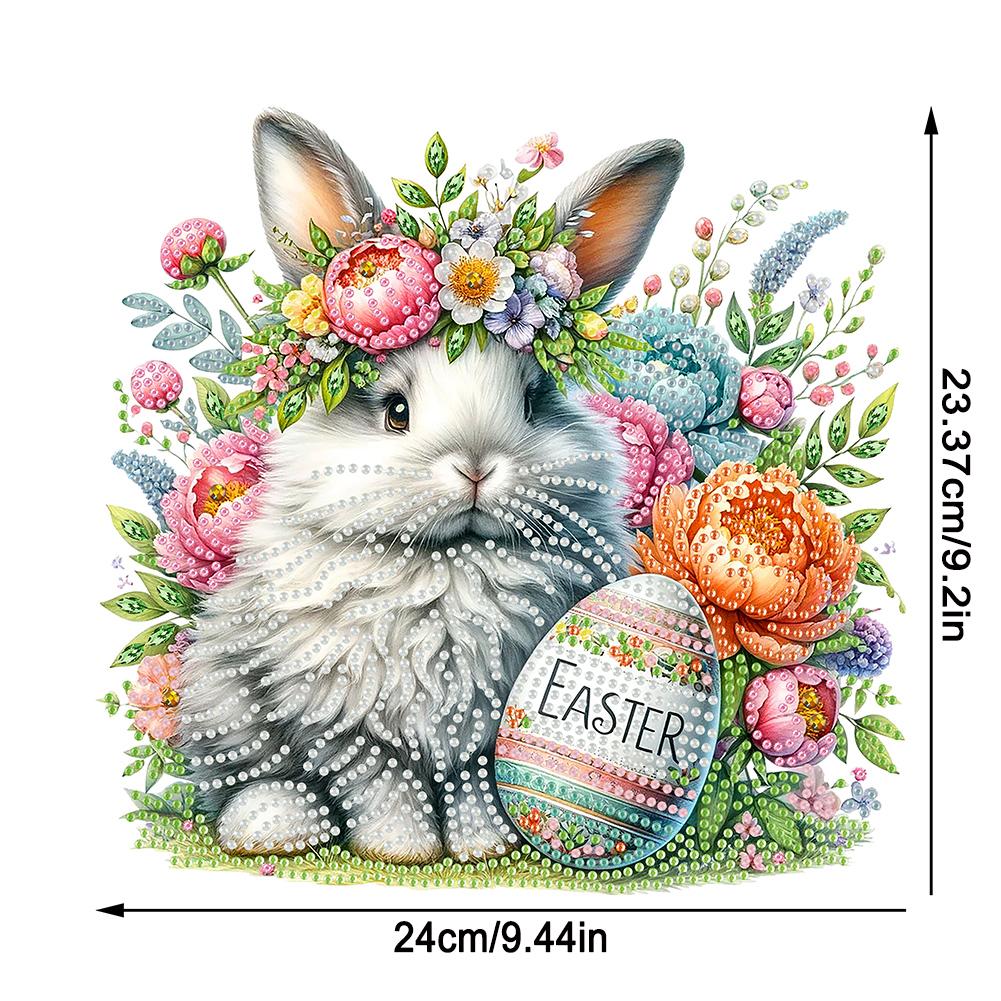 Acrylic Special Shape Easter Rabbit 5D DIY Diamond Art Tabletop Decorations Diamond Painting Desktop Decors for Adults Beginner