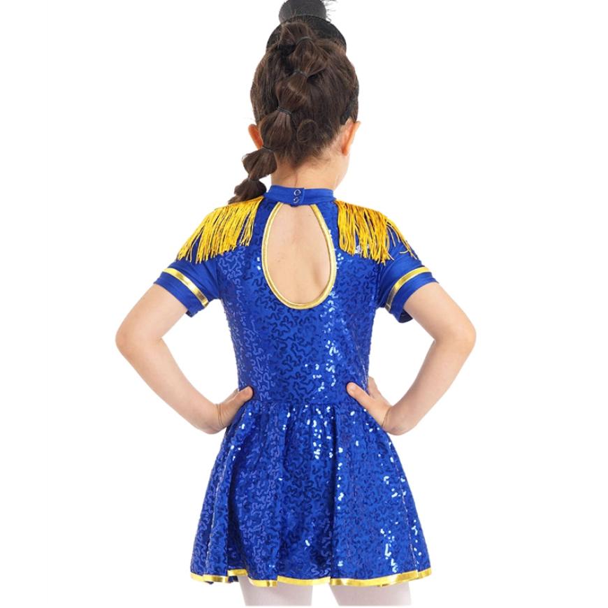 Костюм для девочек, платье с короткими рукавами для выступлений, барабан, мажоретка, карнавальный костюм на Хэллоуин, цирк, нарядное платье