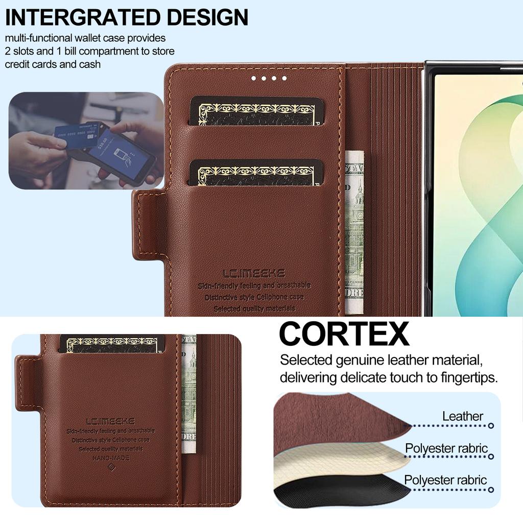 Business Flip Cards Solt Wallet Leather Case for Samsung Galaxy Z Fold8 Fold 8 Ultra Shockproof Book Stand Slim Phone Cover