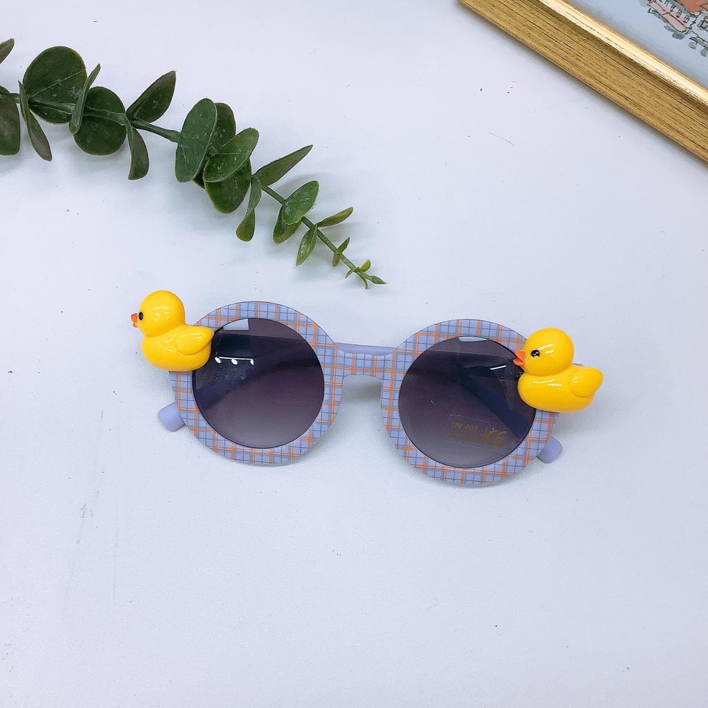 Ретро мода круглая оправа детские солнцезащитные очки Diy маленькая желтая утка, солнцезащитные очки защита от солнца и УФ-излучения очки
