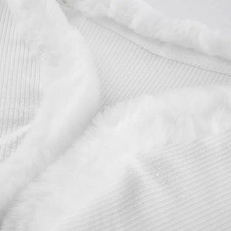 Белая укороченная футболка с длинными рукавами и разрезом в рубчик на шнуровке, осенняя сексуальная повседневная футболка с v-образным вырезом, женская футболка с перьями