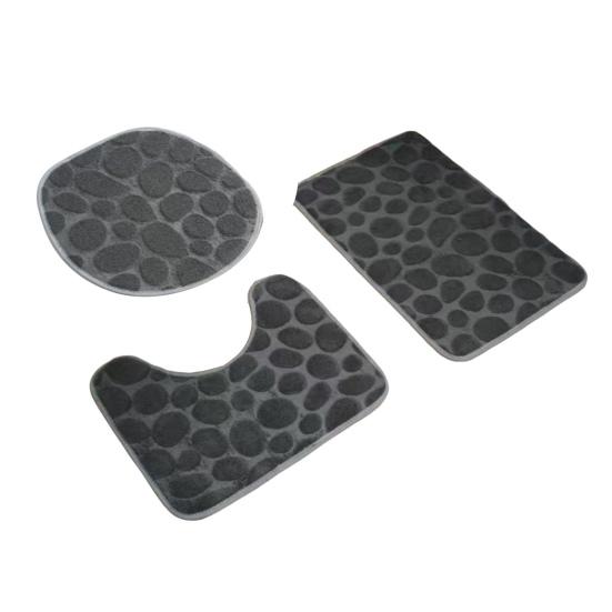 Нескользящий коврик для пола U-образная накладка Набор из трех предметов Износостойкий Однотонный Легко чистить Ванная Водопоглощающий коврик для пола