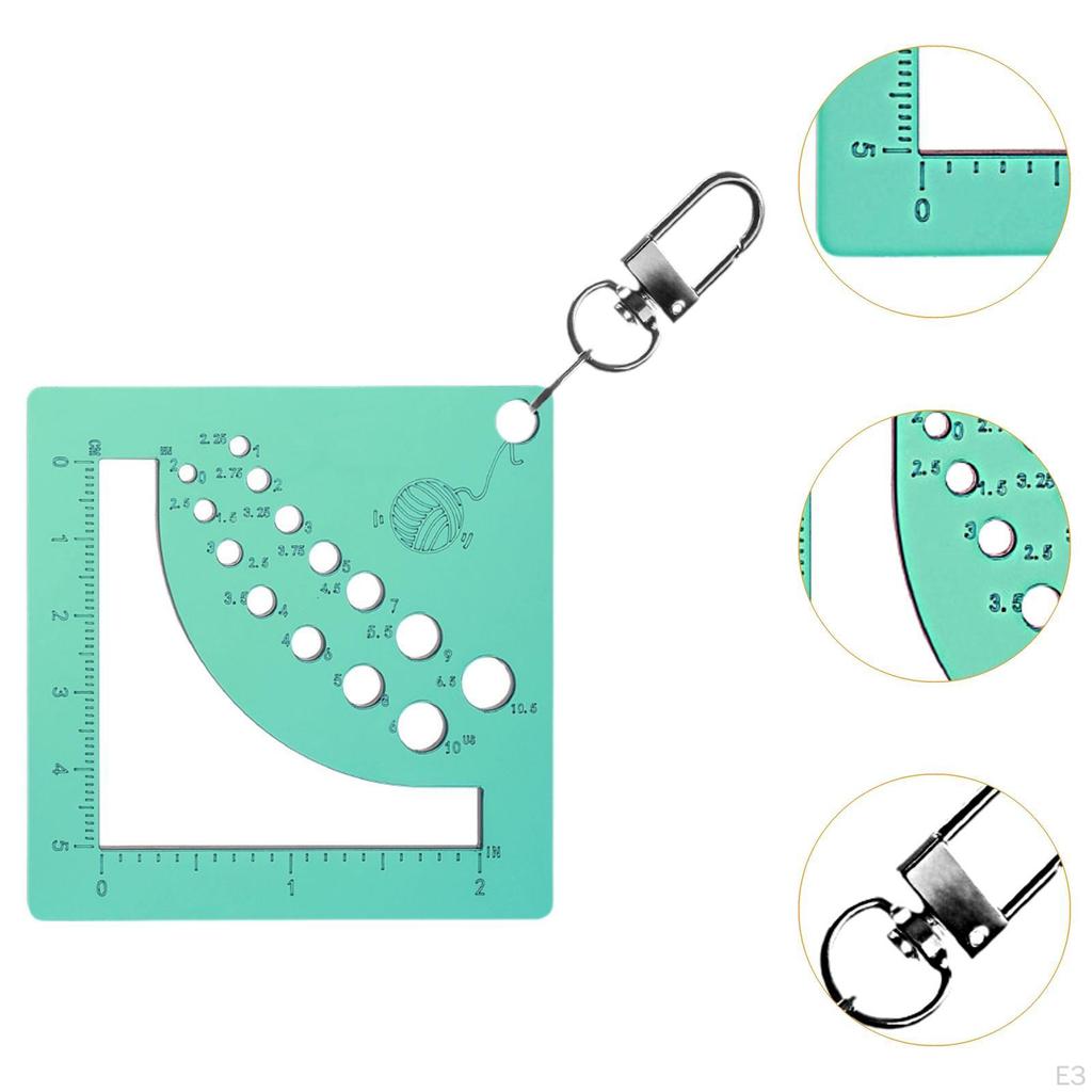 Knitting Pin Gauge Ruler, Sweater Measuring Measure Tool for Crocheting