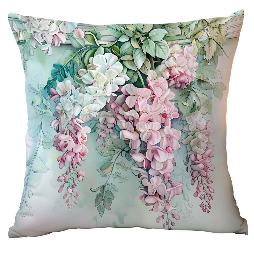 Новая весенняя наволочка с цветочным принтом, мятно-зеленая, для дома, гостиной, дивана, подушки