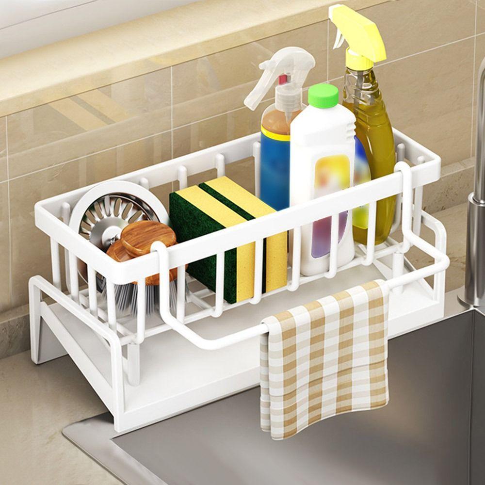 Rag Organizer Self-draining Sink Shelf ABS Soap Basket Bathroom Shampoo Shelves