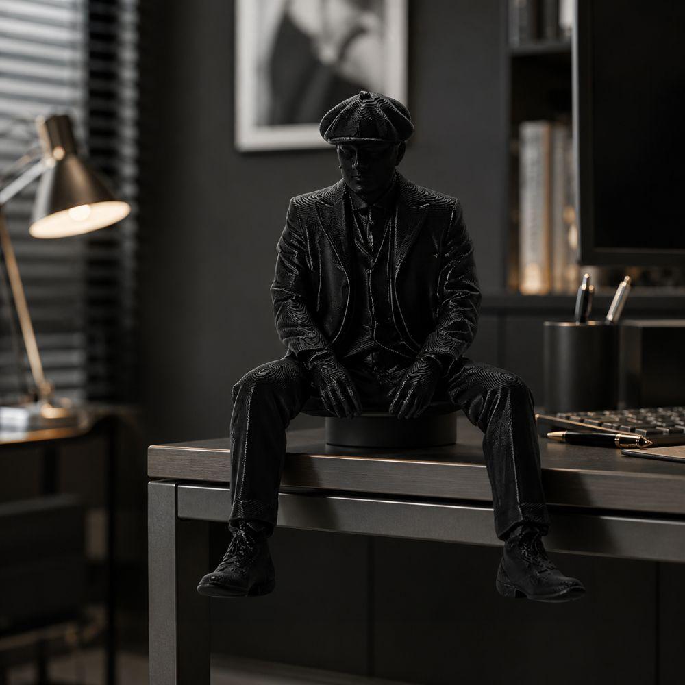 3D Printed Magician Statue Home Decoration Sitting Man Figurine Bookshelf Decor