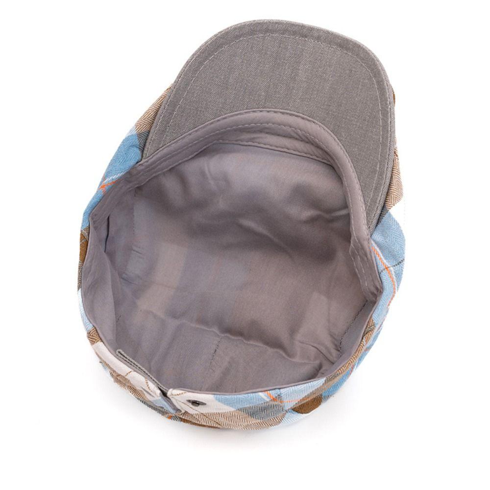 Colorful Plaid Dot Beret Checkered Pattern Retro Painter Hat Personality Forward Cap Ladies