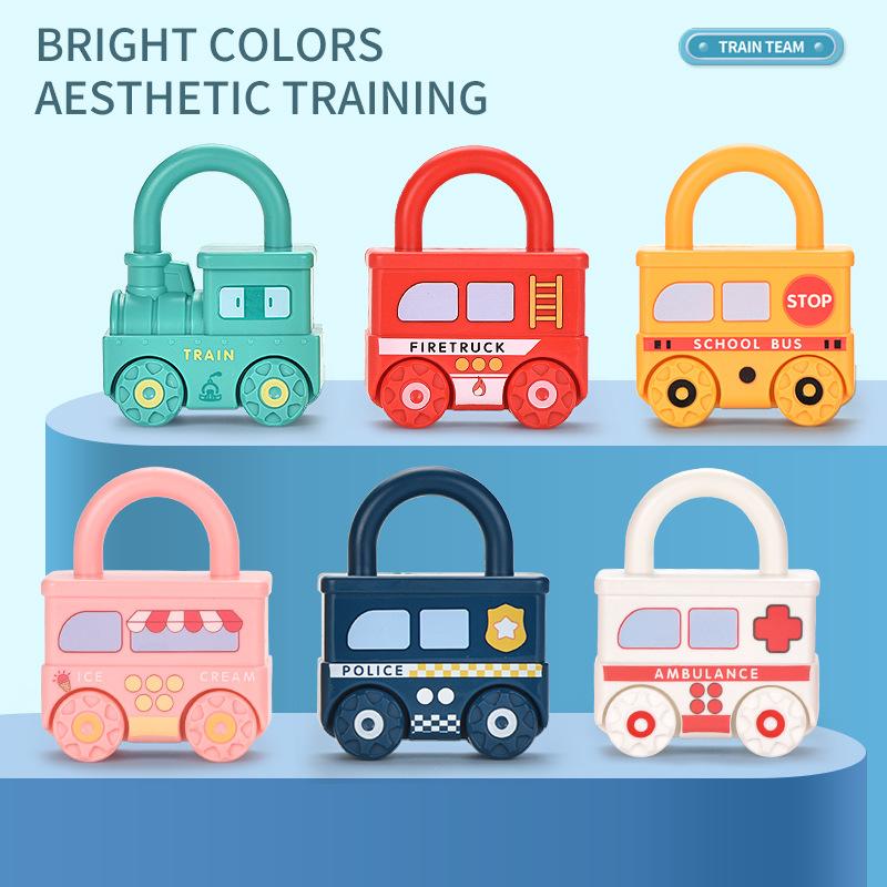 Детский набор для раннего развития «Веселое отпирание машины», мини-цифры и буквы в паре с игрушками-головоломками для отпирания, школьная домашняя коробка-подарок