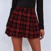 Женская юбка в клетку с высокой талией и одинаковым цветом, свободный подол, мягкая лоскутная застежка-молния по бокам, длина выше колена, женская коммутационная юбка