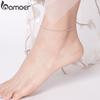 BAMOER Hot Sale Simple Essential Bead Link Anklets 925 Sterling Silver Bracelet for Foot Jewelry