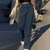 Womens Trendy Casual Streetwear Baggy Cargo Pants With Pockets Wide Leg Trousers Loose Overalls Long Pants