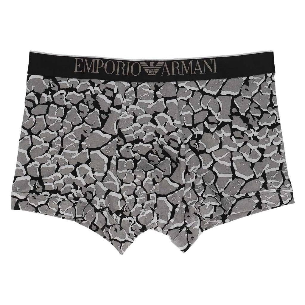 Emporio Armani ALL OVER CAMOU Камуфляжные боксеры, спереди застежка, мужские, европейский размер, размер S (Размер ЕС), 54045099, Черный
