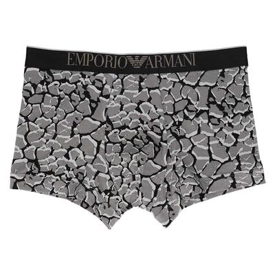 Боксеры Emporio Armani ALL OVER CAMOU камуфляжной расцветки, с застежкой спереди, мужские, размер ЕС, 54045099, M (Размер ЕС), 98. черный