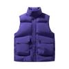 Men's Solid-color Casual Vest, Men's And Women's Style Zipper Stand-up Collar With Cotton Warm Sleeveless Vest