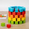 Деревянный радужный куб учебные пособия крупные частицы квадратный строительный блок чувство числа детское пространственное мышление развивающие игрушки