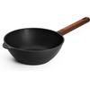 Сковорода-вок Woll Eco Logic QXR чугунная 24 см с деревянной ручкой (1024WLCI-Q)
