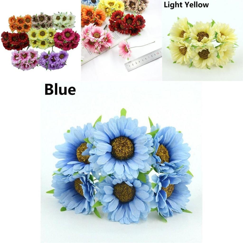 Gerbera Artificial 6pcs Daisy Silk Flower Sunflower Wedding Home Decor Diy